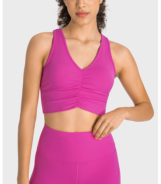Тренажеры -тренажерный зал против бактериальных передних спереди V Screance Atthlet Athletic Crop Tops Padded Sports Bra Tops